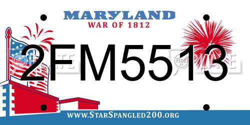 2FM5513 Maryland License Plate