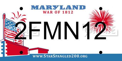 2FMN12 Maryland License Plate