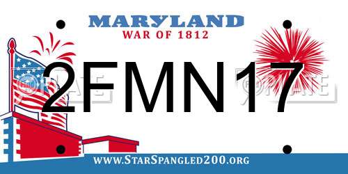 2FMN17 Maryland License Plate