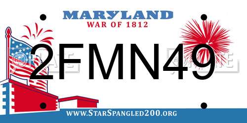 2FMN49 Maryland License Plate