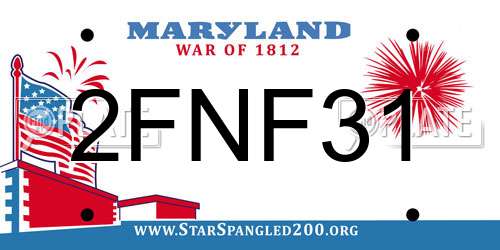 2FNF31 Maryland License Plate