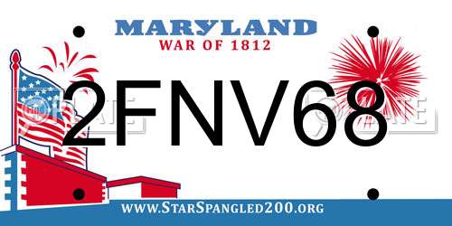 2FNV68 Maryland License Plate