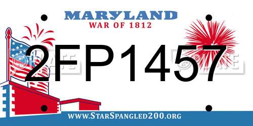 2FP1457 Maryland License Plate