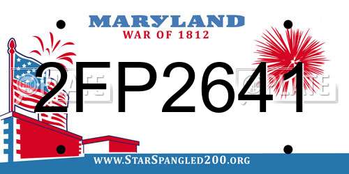 2FP2641 Maryland License Plate