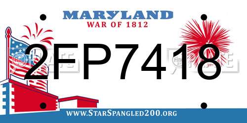2FP7418 Maryland License Plate