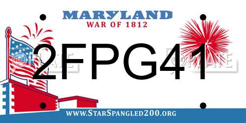 2FPG41 Maryland License Plate