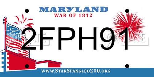 2FPH91 Maryland License Plate