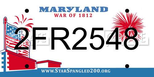 2FR2548 Maryland License Plate
