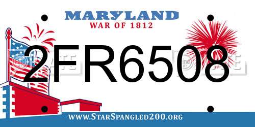 2FR6508 Maryland License Plate