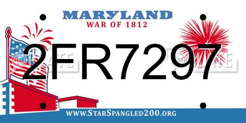 2FR7297 Maryland License Plate