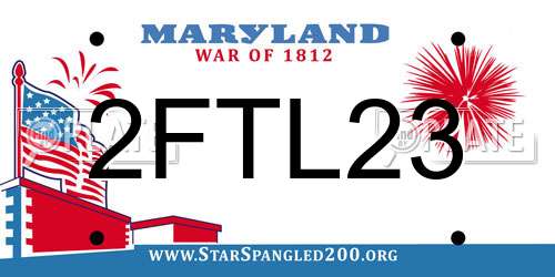 2FTL23 Maryland License Plate