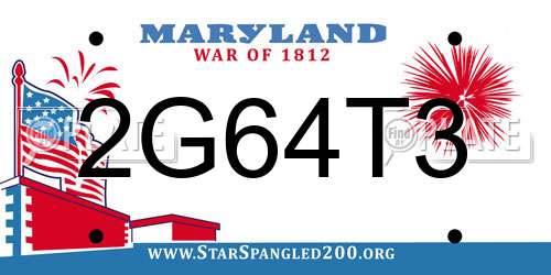 2G64T3 Maryland License Plate