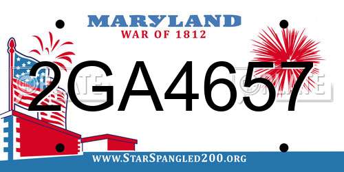 2GA4657 Maryland License Plate