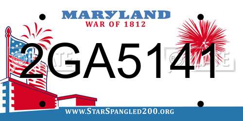 2GA5141 Maryland License Plate