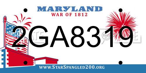 2GA8319 Maryland License Plate
