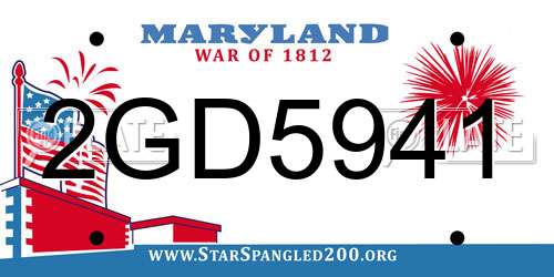 2GD5941 Maryland License Plate