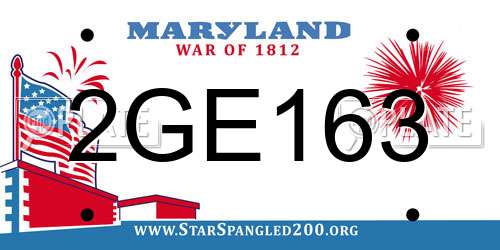 2GE163 Maryland License Plate