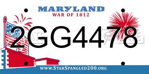 2GG4478 Maryland License Plate