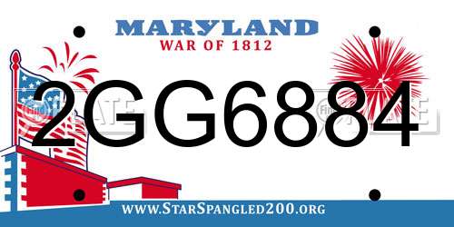 2GG6884 Maryland License Plate