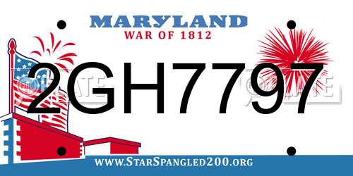 2GH7797 Maryland License Plate