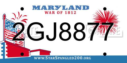 2GJ8877 Maryland License Plate