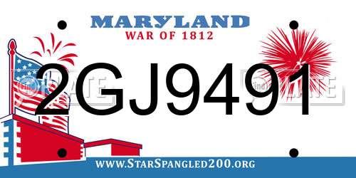 2GJ9491 Maryland License Plate