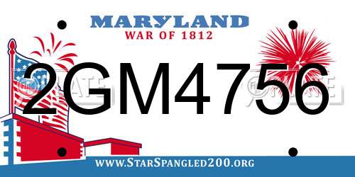 2GM4756 Maryland License Plate