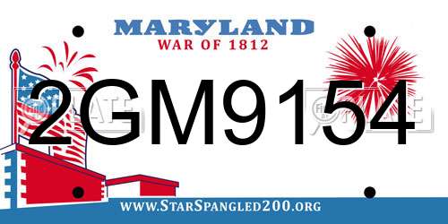 2GM9154 Maryland License Plate