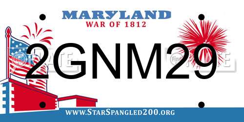 2GNM29 Maryland License Plate