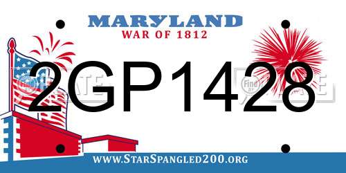2GP1428 Maryland License Plate
