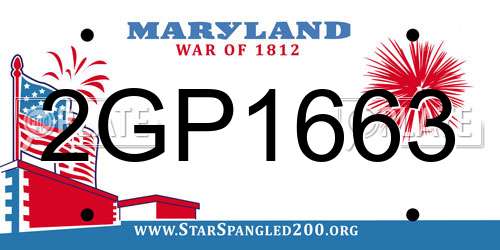 2GP1663 Maryland License Plate