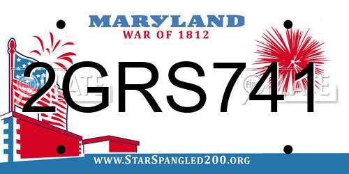 2GRS741 Maryland License Plate