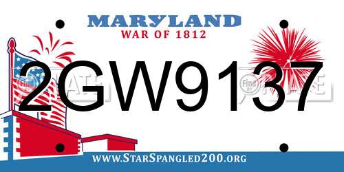 2GW9137 Maryland License Plate