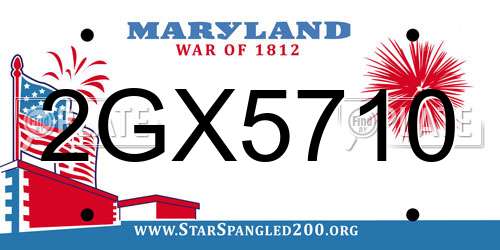 2GX5710 Maryland License Plate