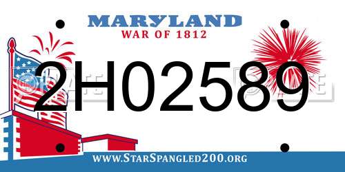 2H02589 Maryland License Plate