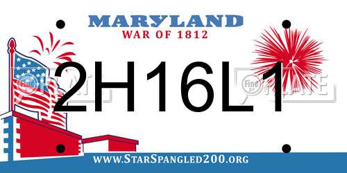 2H16L1 Maryland License Plate