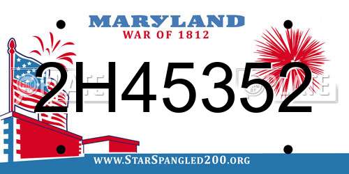2H45352 Maryland License Plate