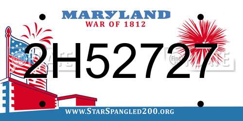 2H52727 Maryland License Plate