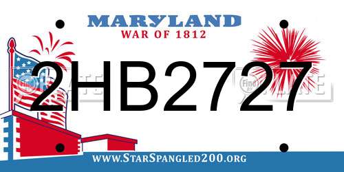 2HB2727 Maryland License Plate