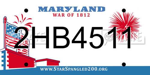 2HB4511 Maryland License Plate