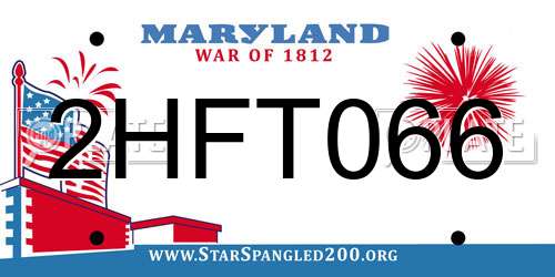 2HFT066 Maryland License Plate