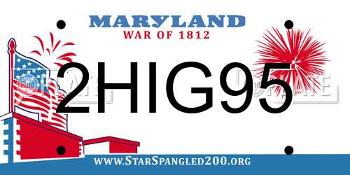 2HIG95 Maryland License Plate