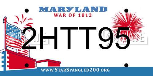 2HTT95 Maryland License Plate
