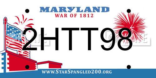 2HTT98 Maryland License Plate