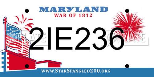 2IE236 Maryland License Plate