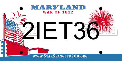 2IET36 Maryland License Plate