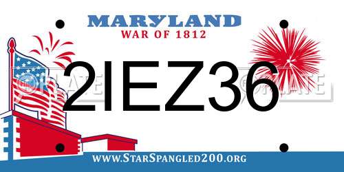 2IEZ36 Maryland License Plate
