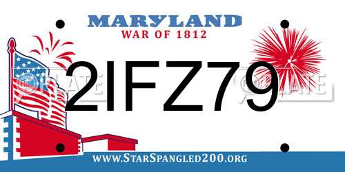 2IFZ79 Maryland License Plate