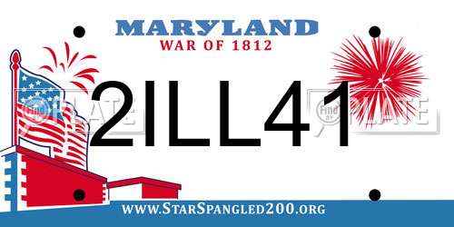 2ILL41 Maryland License Plate