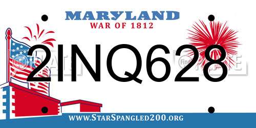2INQ628 Maryland License Plate
